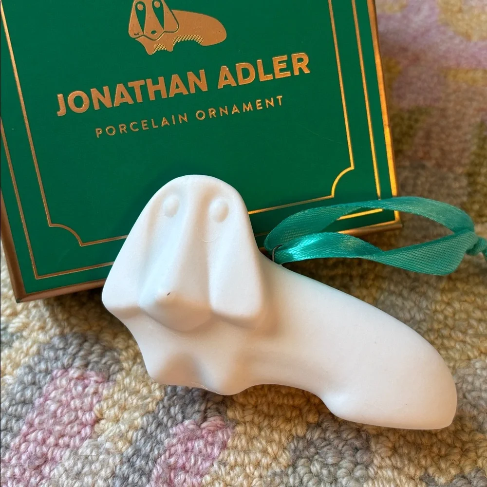 Jonathan Adler Porcelain Ornament HOUND NWT in box